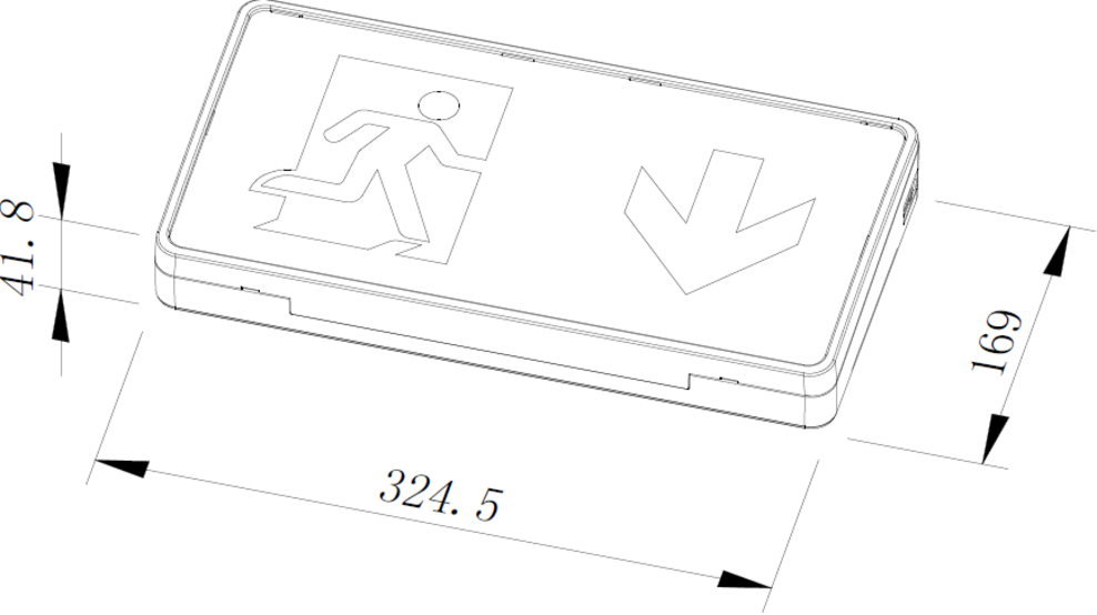 Knightsbridge: EMRNSTL, 230V 4W LED Emergency Exit Sign, Self-Test, Maintained/Non-Maintained, Polycarbonate, IP20