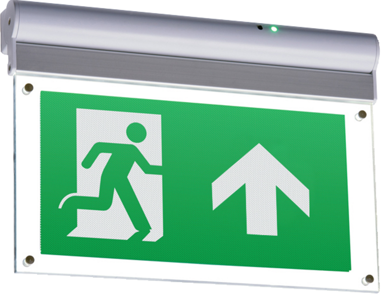 Knightsbridge: EMXSTL, 4W LED Emergency Exit Sign, Arrow Up Legend, Self-Test, Polycarbonate, IP20, 230V