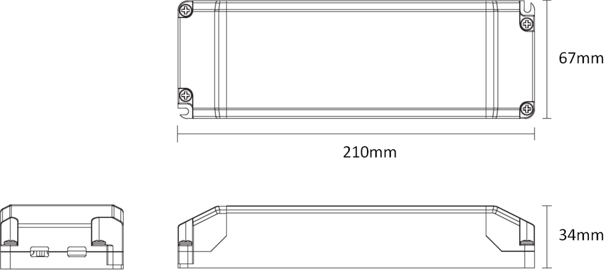 Knightsbridge: 24DC100D, Dimmable 24V LED Driver, 100W, IP20 Rated, ABS Construction