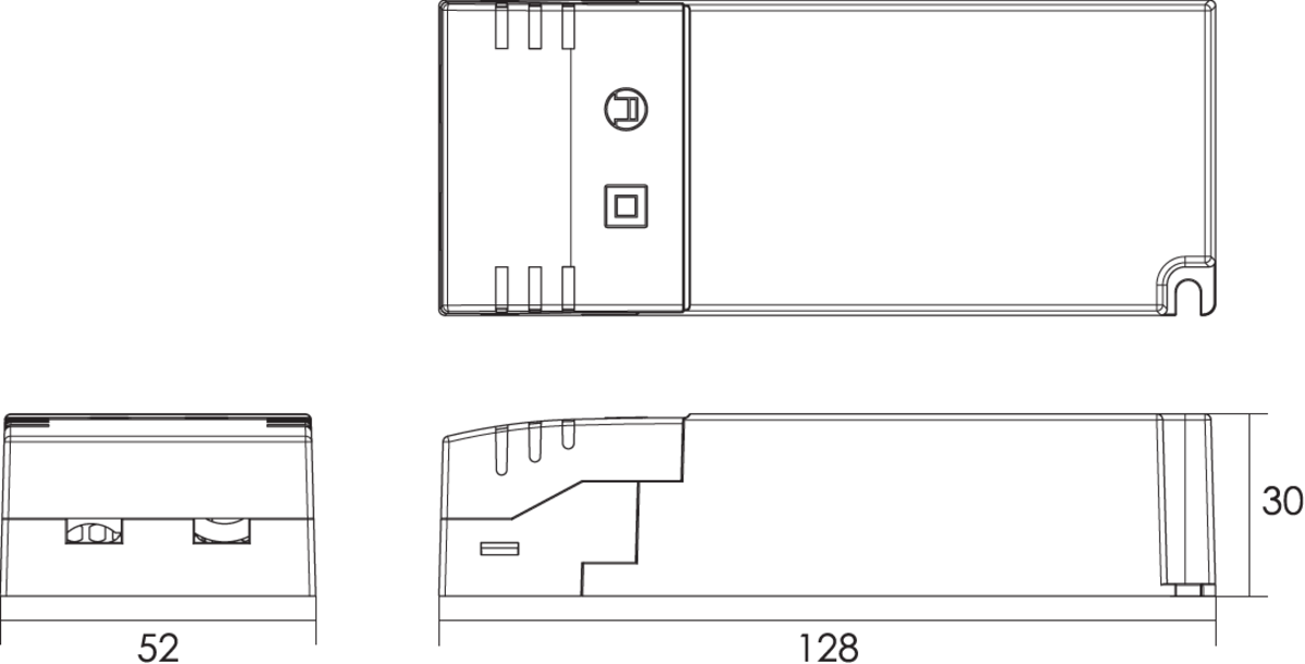 Knightsbridge: 12DC25D, 12V 25W Dimmable LED Driver, Constant Voltage, Trailing Edge Compatible, IP20, ABS Construction