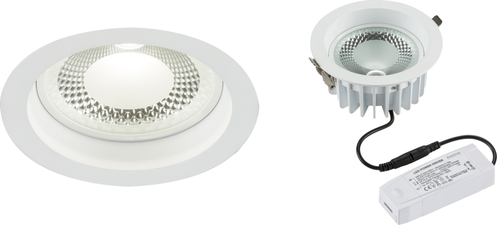 Knightsbridge: CRDL10, 230V 10W Dimmable COB LED Recessed Downlight, Cool White 4000K, 1080lm, Aluminium