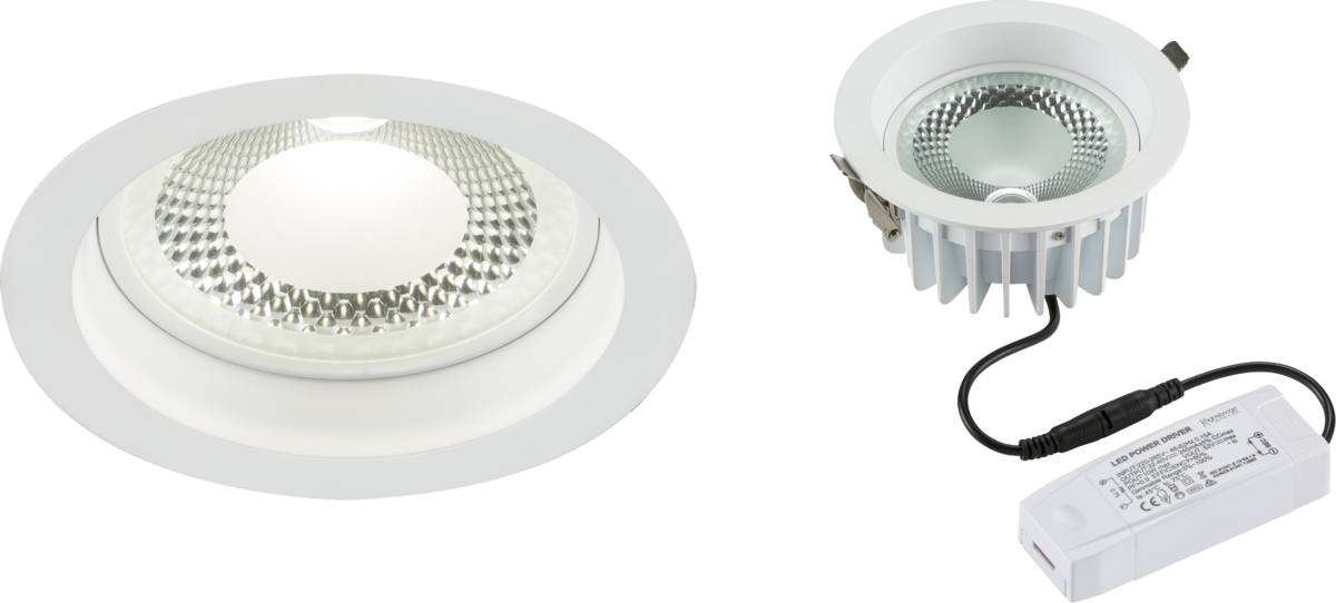 Knightsbridge: CRDL10, 230V 10W Dimmable COB LED Recessed Downlight, Cool White 4000K, 1080lm, Aluminium
