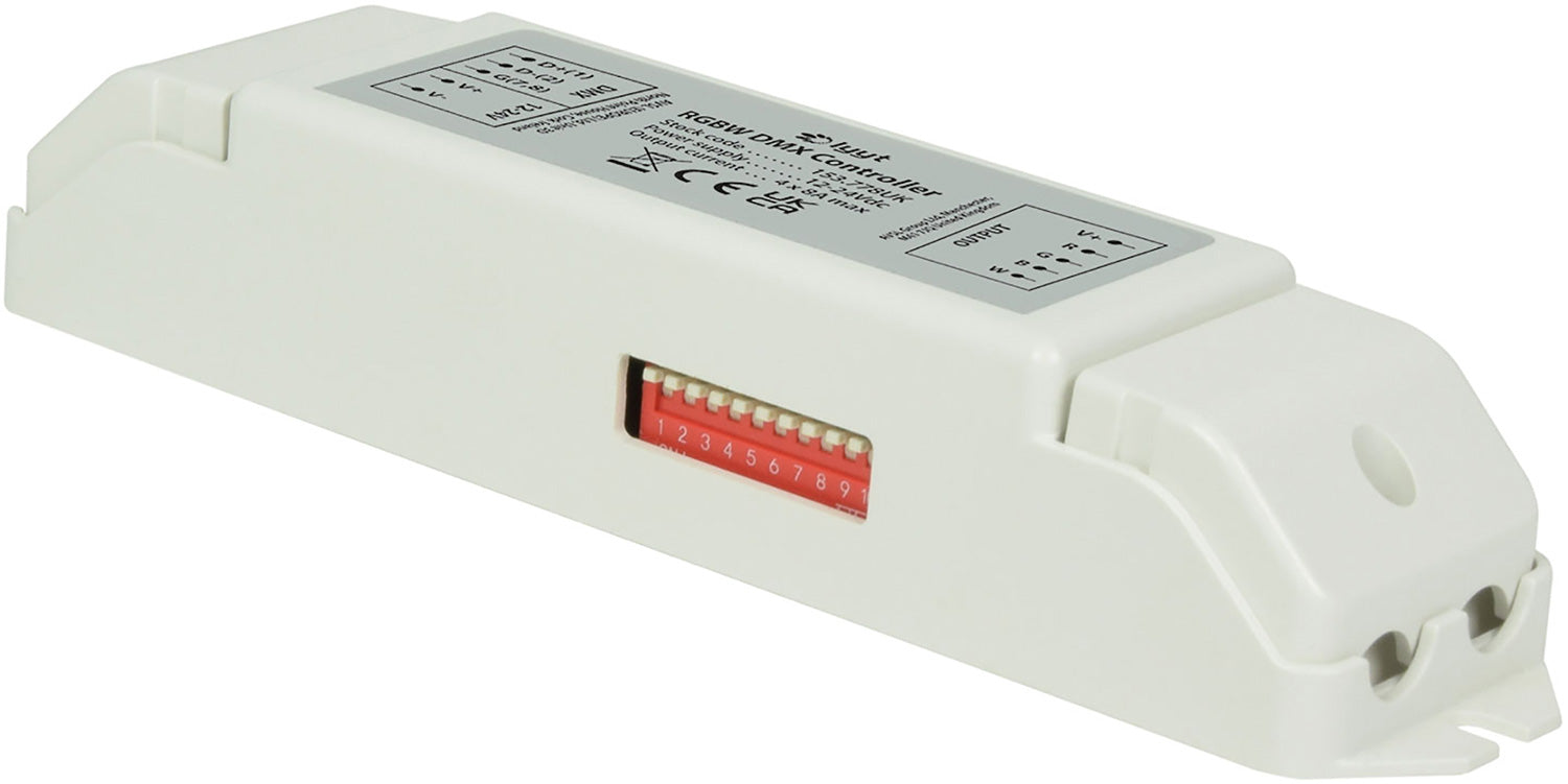 LYYT: 153.778UK, RGBW DMX Controller, 4 Channels, 12-24V, 384W Max, Screw Terminals