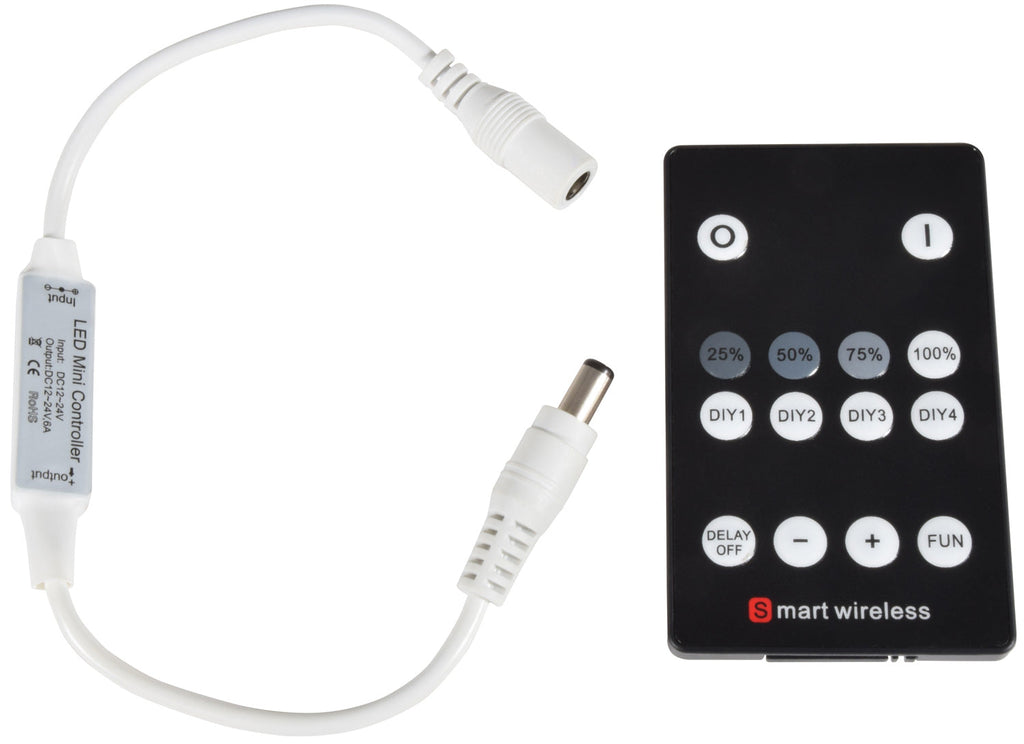 LYYT: 153.793UK, RF 1-Colour LED Controller / Dimmer, 12-24Vdc, 6A, Handheld Remote