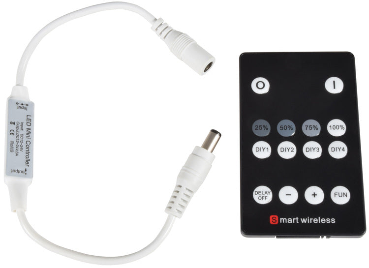 LYYT: 153.793UK, RF 1-Colour LED Controller / Dimmer, 12-24Vdc, 6A, Handheld Remote