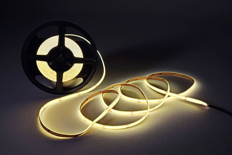 LYYT: 153.807UK, COB LED Tape Kit, 5m, Natural White 4000K, 480 LEDs/m, IP20, 24V, Easy-Peel Self-Adhesive