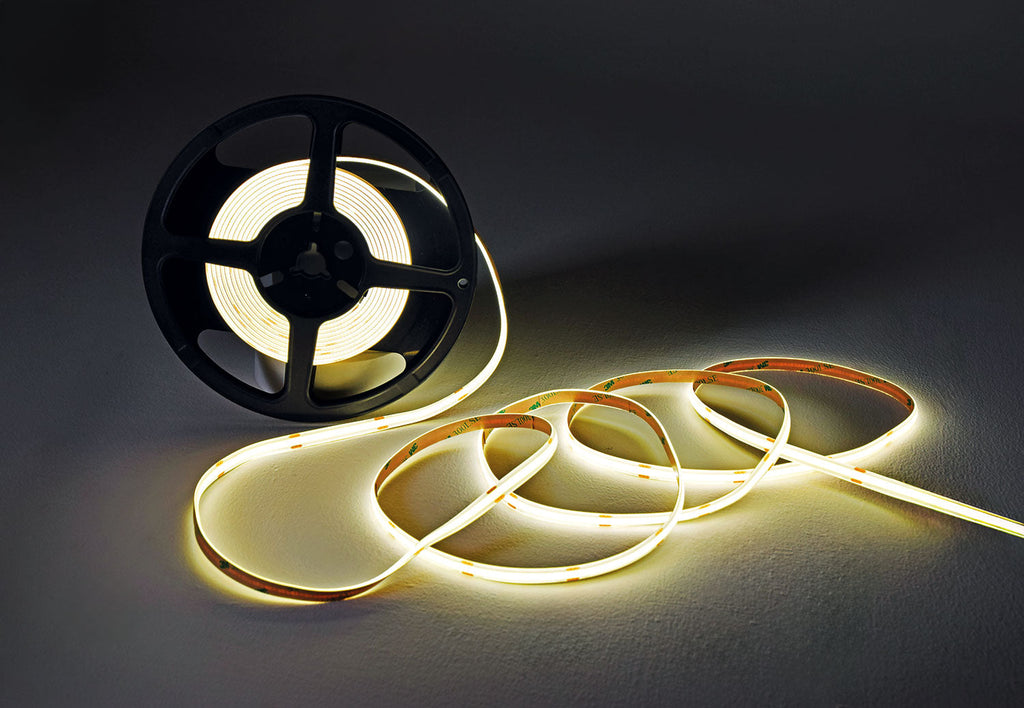 LYYT: 153.807UK, COB LED Tape Kit, 5m, Natural White 4000K, 480 LEDs/m, IP20, 24V, Easy-Peel Self-Adhesive