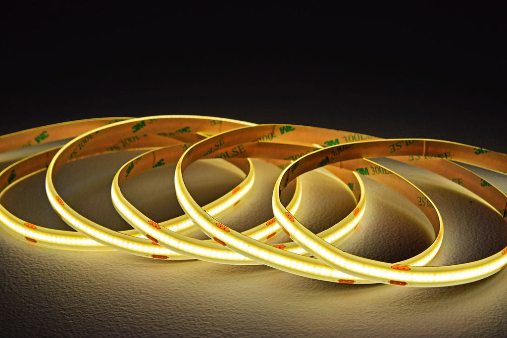 LYYT: 153.807UK, COB LED Tape Kit, 5m, Natural White 4000K, 480 LEDs/m, IP20, 24V, Easy-Peel Self-Adhesive
