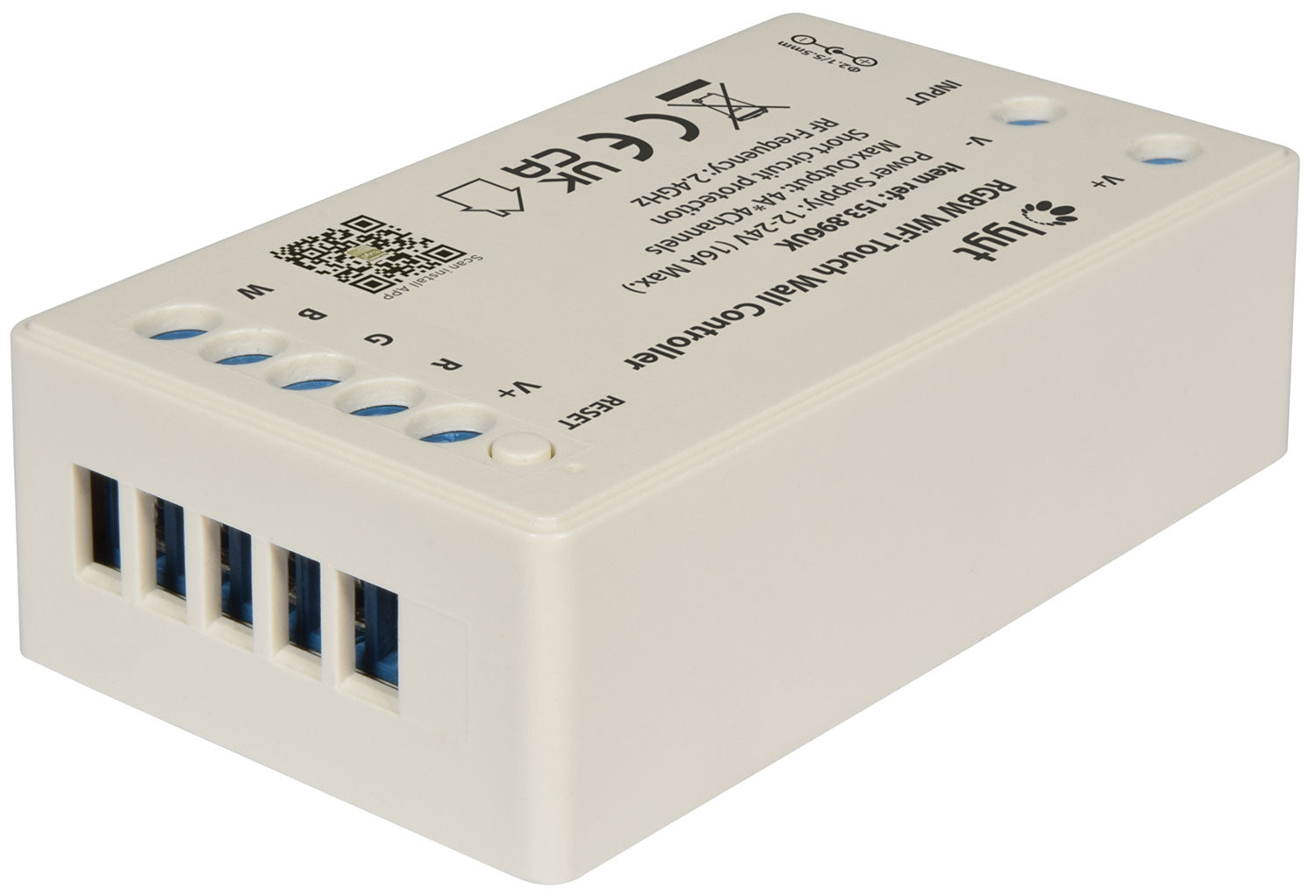 LYYT: 153.896UK, RGBW WiFi Controller with Wall Plate, Voice Control, 12-24V, 16A Max