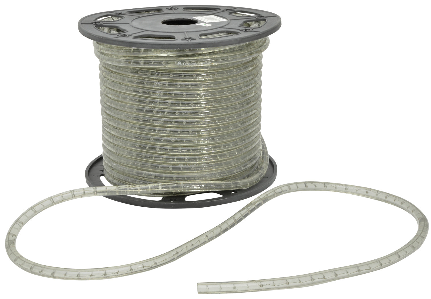 LYYT: 155.015UK, 230V Clear Rope Light, 45m, IP44, 16.4W/m, Dimmable