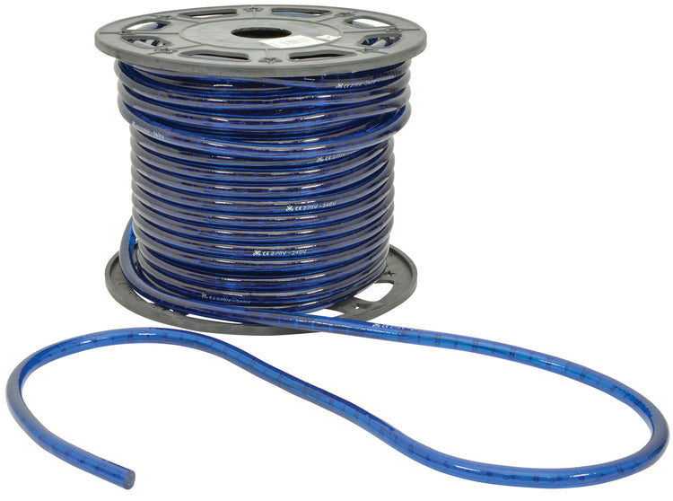 LYYT: 155.020UK, 230V Rope Light, 45m, Blue, Dimmable, IP44, 16.4W/m