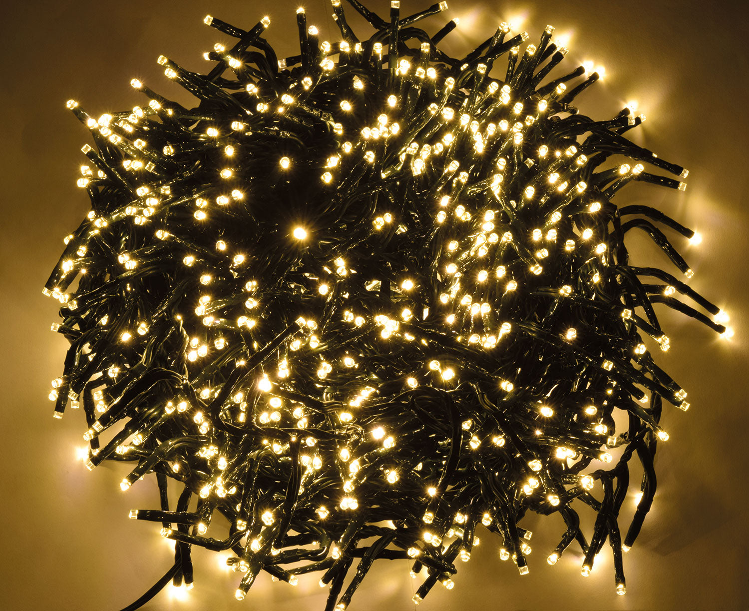 LYYT: 155.381UK, Multi-sequence 960 LED Cluster Lights, Warm White, 14m, Timer, Dark Green Cable, IP44