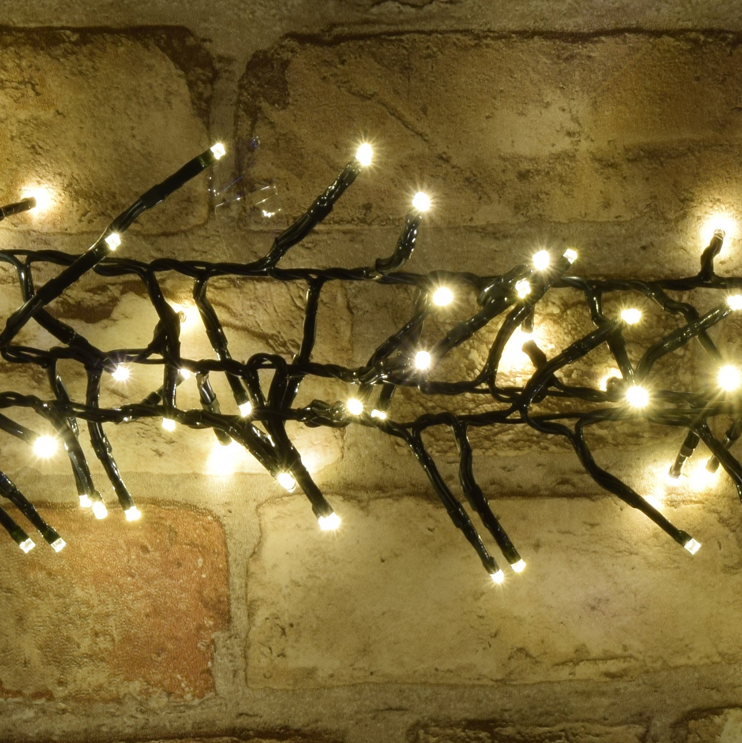 LYYT: 155.381UK, Multi-sequence 960 LED Cluster Lights, Warm White, 14m, Timer, Dark Green Cable, IP44