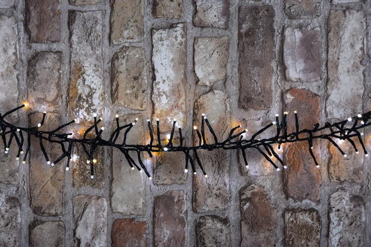 LYYT: 155.383UK, Multi-sequence LED Cluster Lights, 960 LEDs, 14m Long, Dark Green PVC Cable, 8 Functions, Indoor/Sheltered Outdoor Use