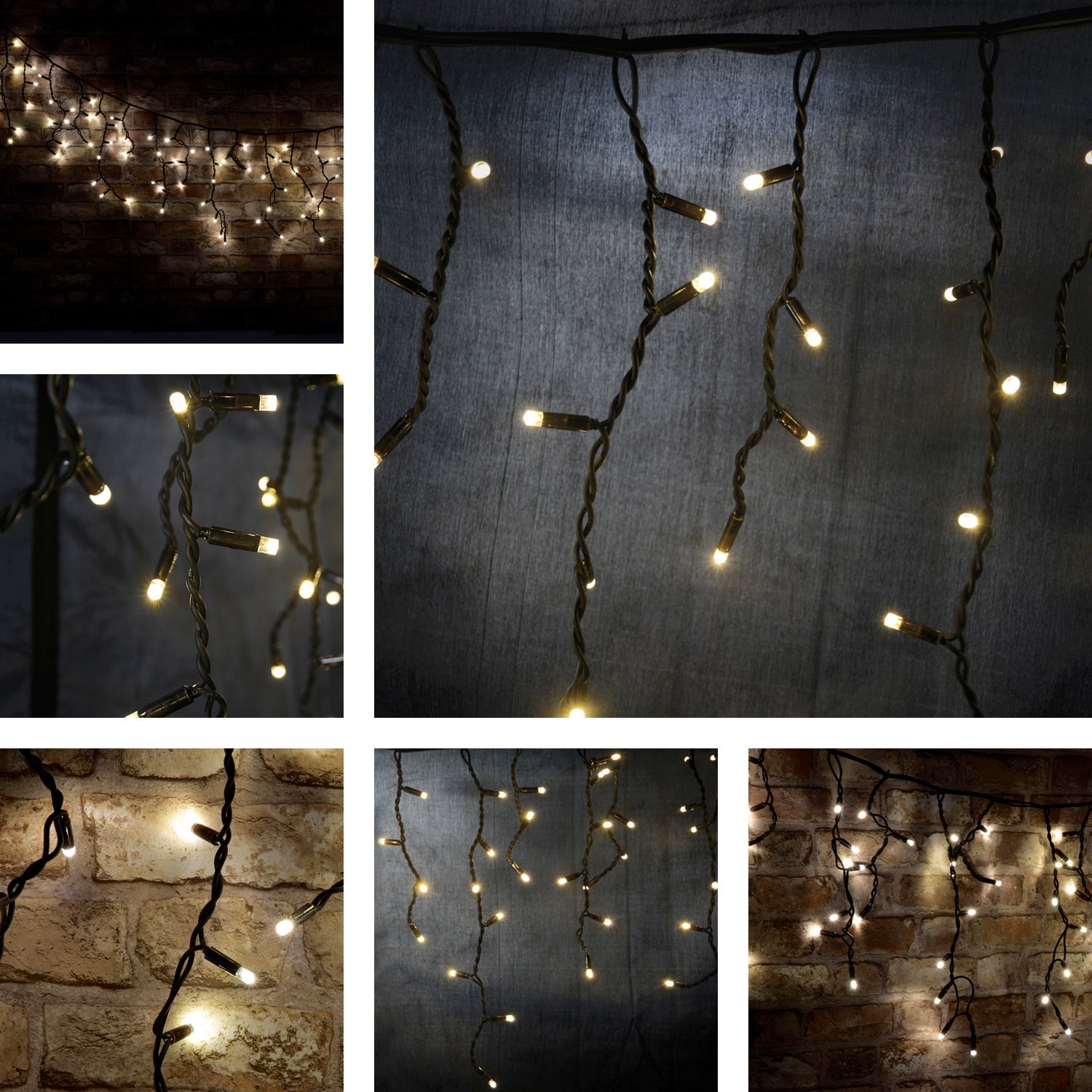 LYYT: 155.398UK, Icicle-Inspired Multi-Sequence Outdoor LED String Lights, 180 Warm White LEDs, 5.75m, IP44 Rated, Heavy Duty Cable