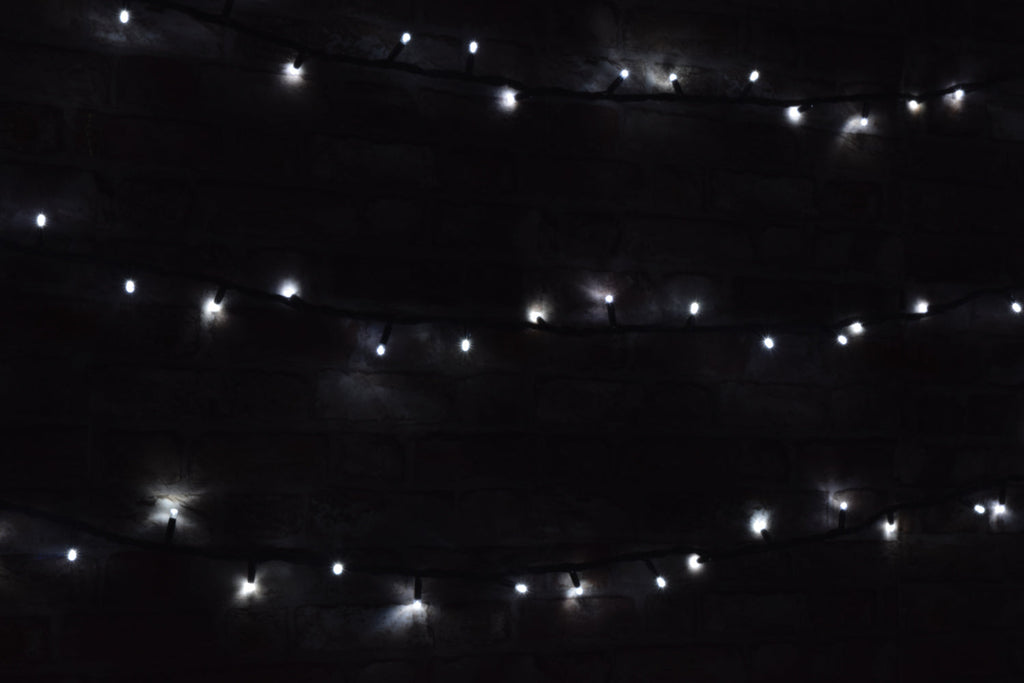 LYYT: 155.483UK, Heavy Duty LED String Lights, 90 LEDs, 11m, IP44 Rated, Black Cable