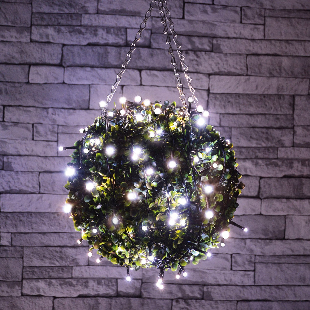 LYYT: 155.612UK, Outdoor LED String Lights, 120 Cool White LEDs, 9.5m, IP44, Battery Operated