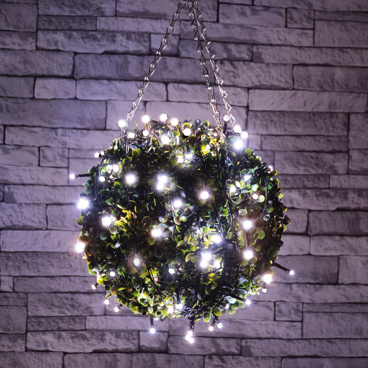 LYYT: 155.612UK, Outdoor LED String Lights, 120 Cool White LEDs, 9.5m, IP44, Battery Operated