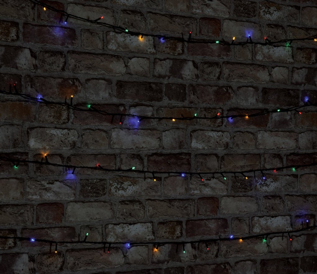 LYYT: 155.613UK, Outdoor LED Battery Operated String Lights, 120 LEDs, Multicolour, 9.5m, Timer, IP44