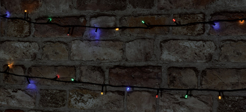 LYYT: 155.613UK, Outdoor LED Battery Operated String Lights, 120 LEDs, Multicolour, 9.5m, Timer, IP44