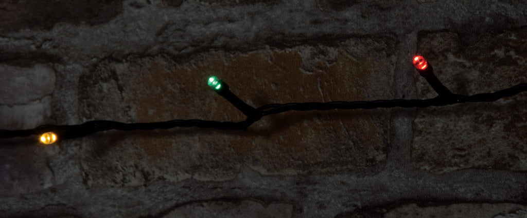 LYYT: 155.613UK, Outdoor LED Battery Operated String Lights, 120 LEDs, Multicolour, 9.5m, Timer, IP44