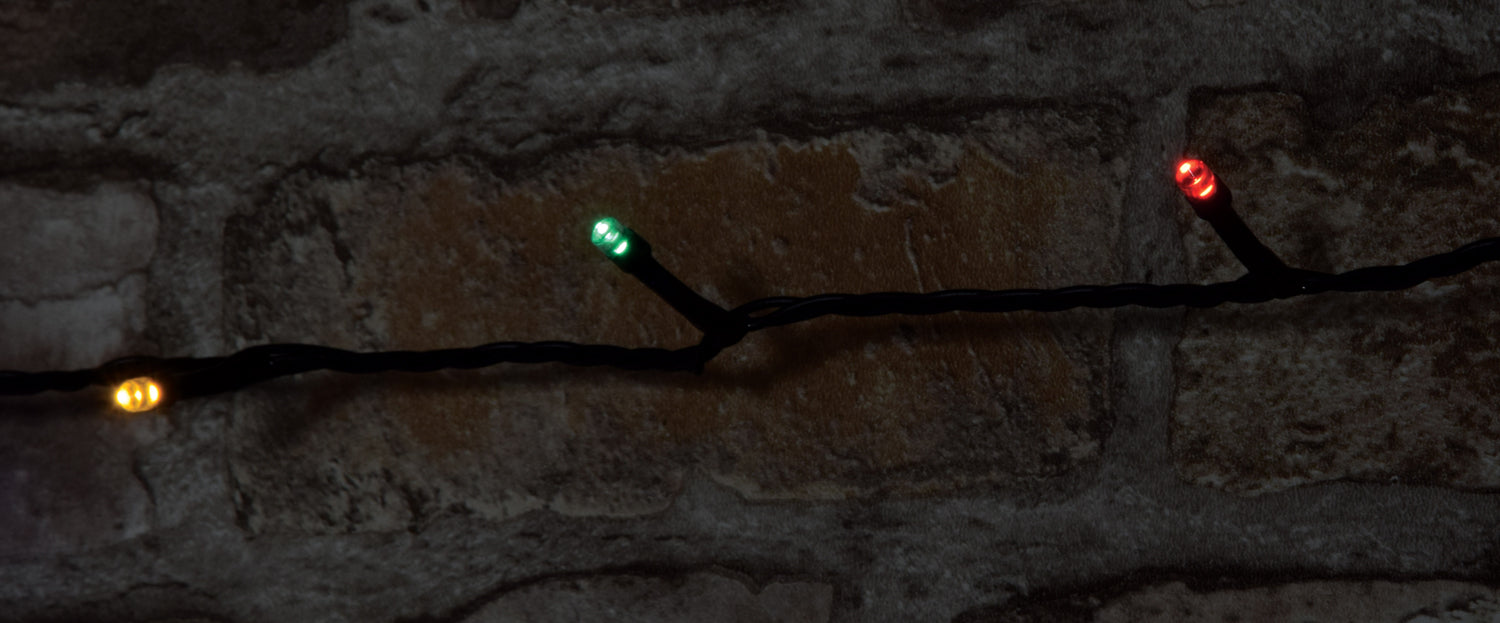 LYYT: 155.613UK, Outdoor LED Battery Operated String Lights, 120 LEDs, Multicolour, 9.5m, Timer, IP44