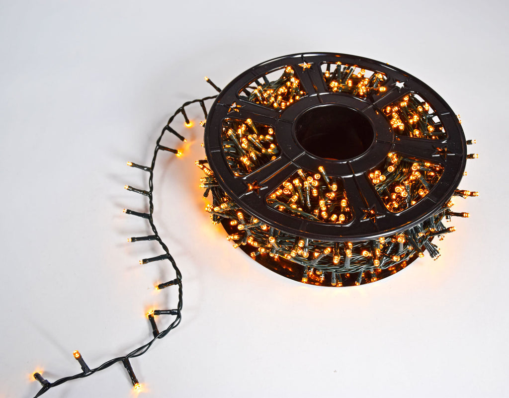 LYYT: 155.656UK, 45m LED String Light Reel, Amber, 1500 LEDs, 8 Modes, IP44