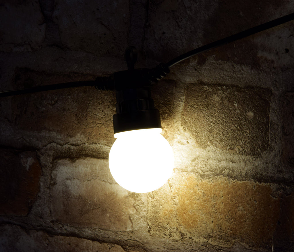 LYYT: 155.680UK, Outdoor LED Festoon Lights, 10 LEDs, 5.2m, Warm White, IP44, Connectable, 24-Hour Timer