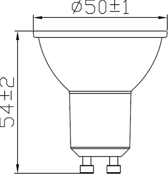 Knightsbridge: GU5PDWW, GU10 LED Dimmable Lamp, 5W, Warm White 3000K, 645lm, 40° Beam Angle, White