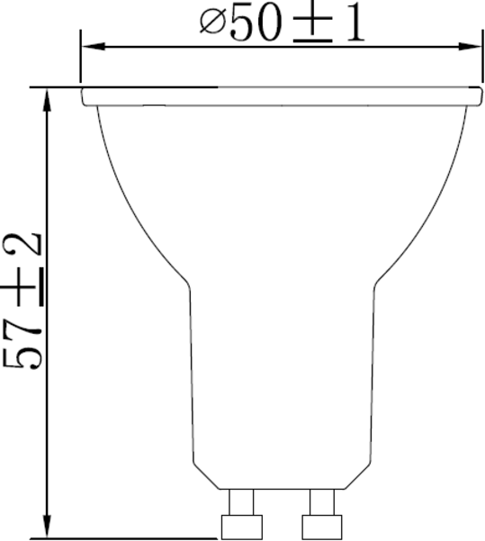 Knightsbridge: GU7PDWW, GU10 Dimmable LED Lamp, 7W, 720lm, 3000K, 36° Beam Angle, Polycarbonate, Indoor Use