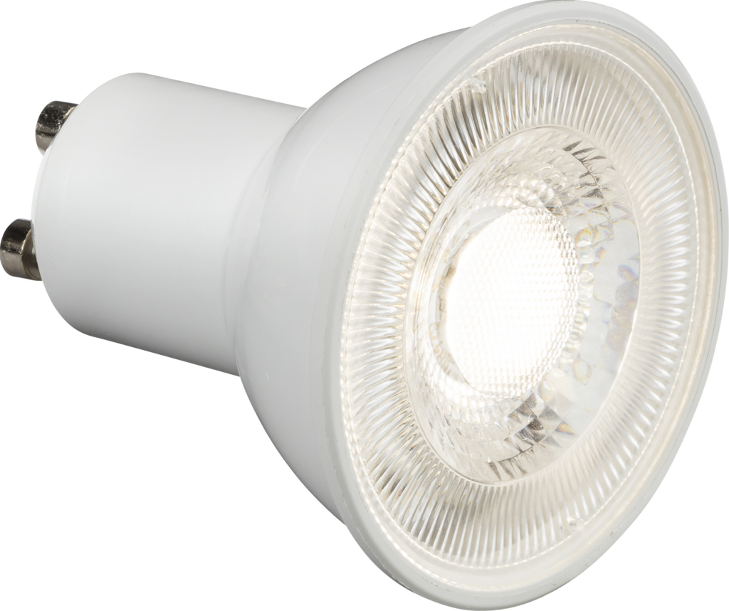 Knightsbridge: GU5PDCW, GU10 LED Dimmable Lamp, 5W, 230V, Cool White 4000K, 680lm, 40° Beam Angle, White Finish, Energy Class D