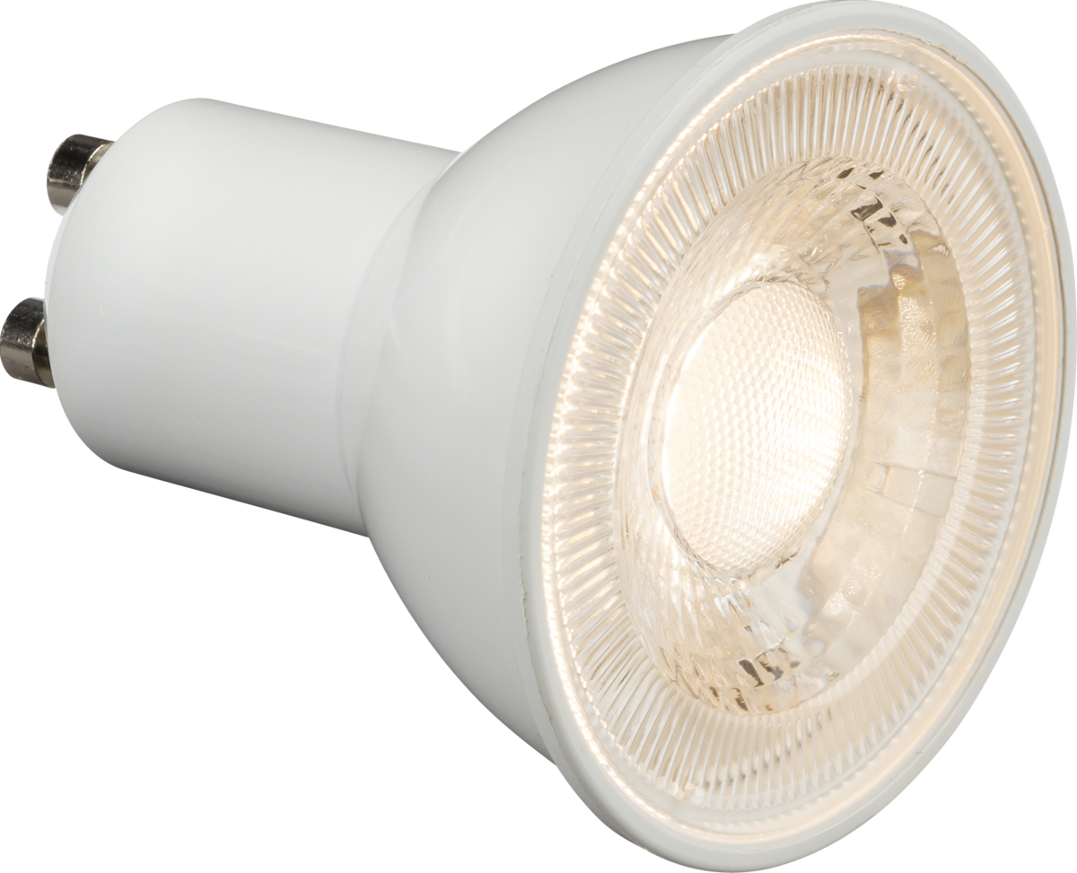 Knightsbridge: GU7PDWW, GU10 Dimmable LED Lamp, 7W, 720lm, 3000K, 36° Beam Angle, Polycarbonate, Indoor Use