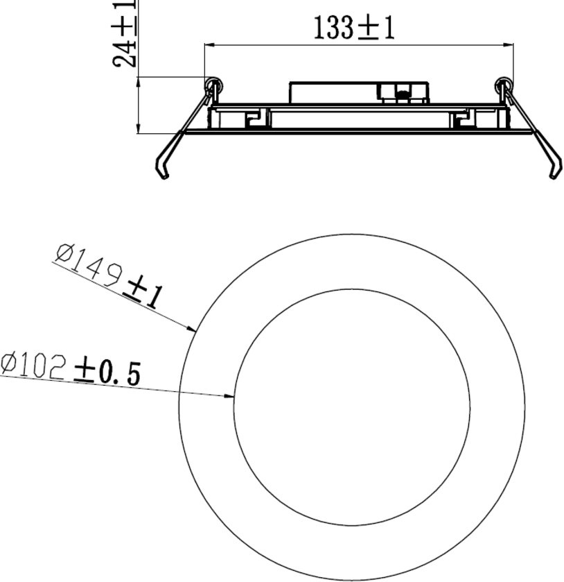 Knightsbridge: KA6CWTD, 6W Dimmable Recessed LED Panel, 4000K Cool White, 149mm Diameter, Slim Profile, Edge-lit Technology, IP20