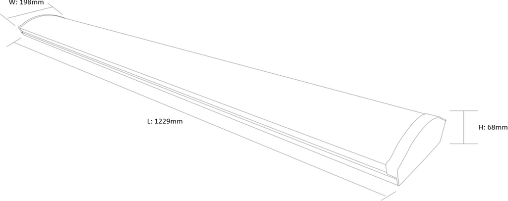 Knightsbridge: PRCLED4, 43W LED Surface Mount Light, 4ft, Cool White 4000K, IP20, 4700lm, Non-Dimmable