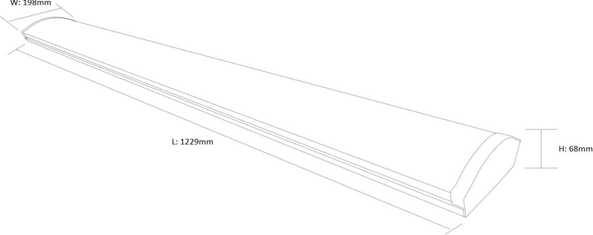 Knightsbridge: PRCLED4, 43W LED Surface Mount Light, 4ft, Cool White 4000K, IP20, 4700lm, Non-Dimmable