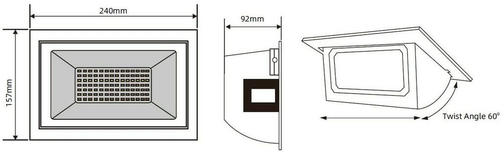 Knightsbridge: SA3040RW, SARA 230V LED Recessed Wall Washer, Tri-Wattage 30/35/40W, CCT Adjustable 3000K/4000K/5000K, Aluminium, IP20, White Finish