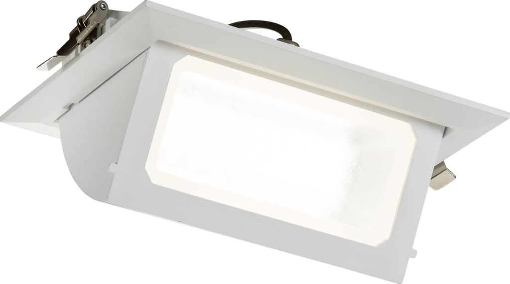 Knightsbridge: SA3040RW, SARA 230V LED Recessed Wall Washer, Tri-Wattage 30/35/40W, CCT Adjustable 3000K/4000K/5000K, Aluminium, IP20, White Finish