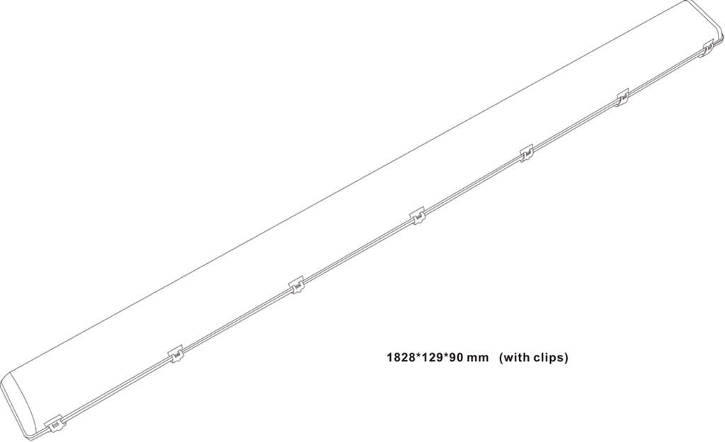 Knightsbridge: TRLED26EMD, 230V IP65 6ft 69W Twin LED Emergency Fitting, Non-Corrosive, Daylight, 6000K