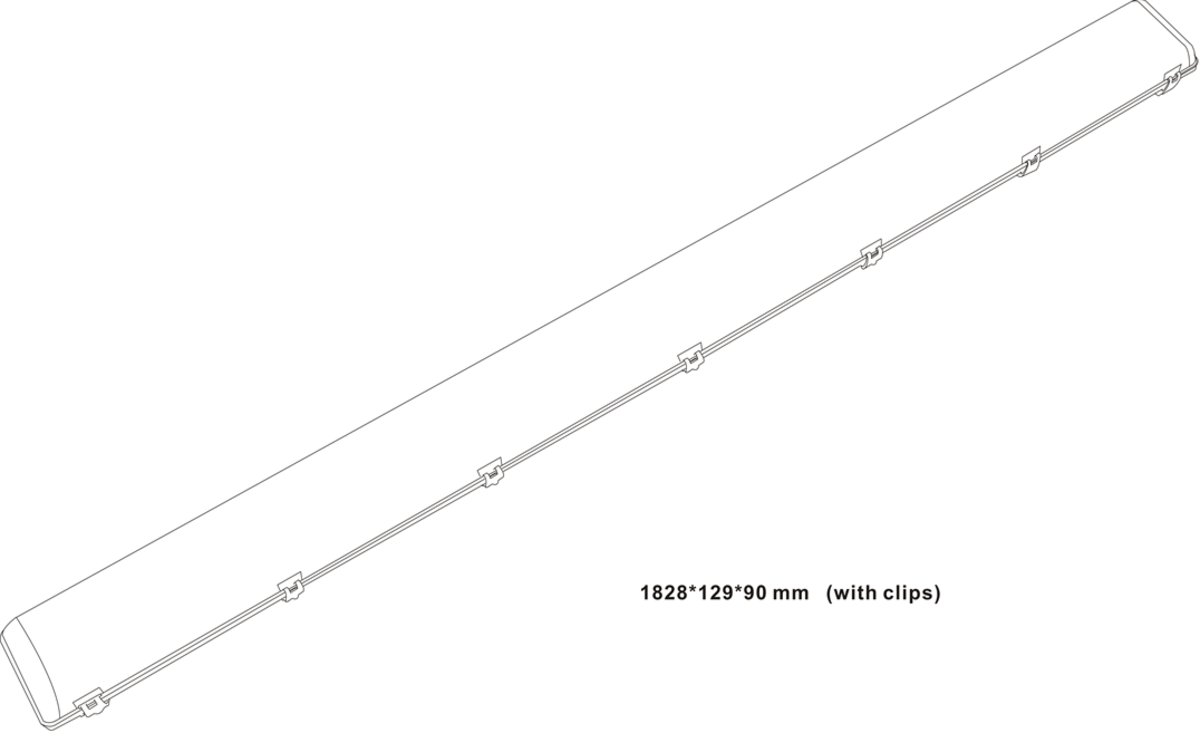 Knightsbridge: TRLED26EMD, 230V IP65 6ft 69W Twin LED Emergency Fitting, Non-Corrosive, Daylight, 6000K