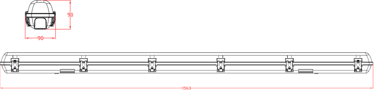 Knightsbridge: TRLEDA151, 5ft LED Non-Corrosive Light Fitting, 26W, Cool White 4000K, IP65, Polycarbonate, 110V-240V AC