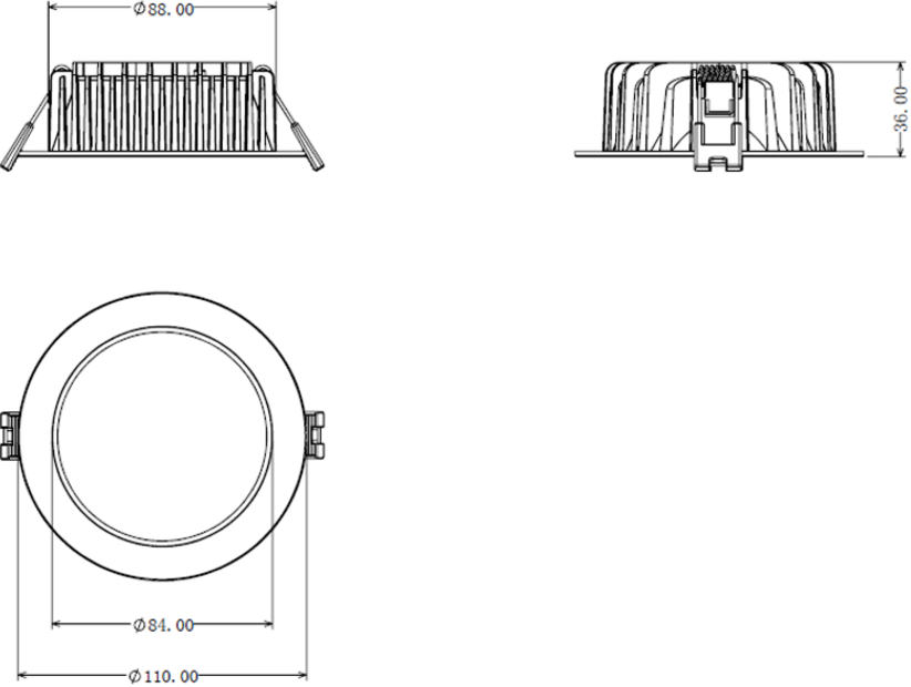 Knightsbridge: AS8CWA, 230V 8W IP54 CCT Adjustable LED Downlight, 3 Colour Options, Slim Profile, Plug and Play