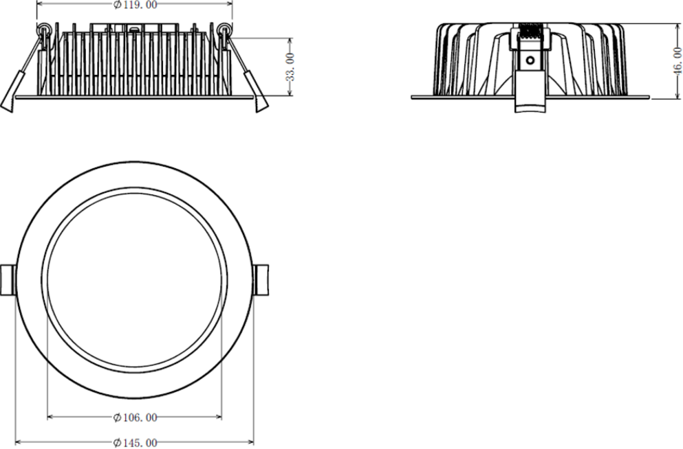 Knightsbridge: AS15CWA, Adjustable LED Downlight, 230V, 16W, IP54, CCT Adjustable, Slim Profile, 45000 Hour Lifespan