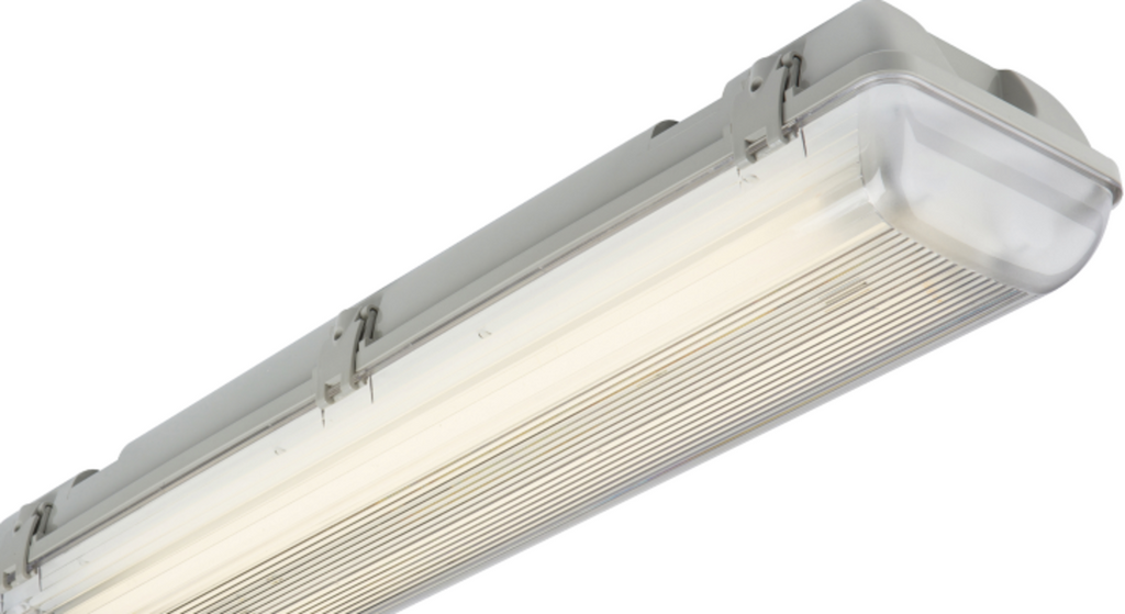 Knightsbridge: AC65270EM, High Frequency Twin Fluorescent Fitting, 230V, IP65, 2x70W, Emergency Backup, Non-Corrosive, Grey