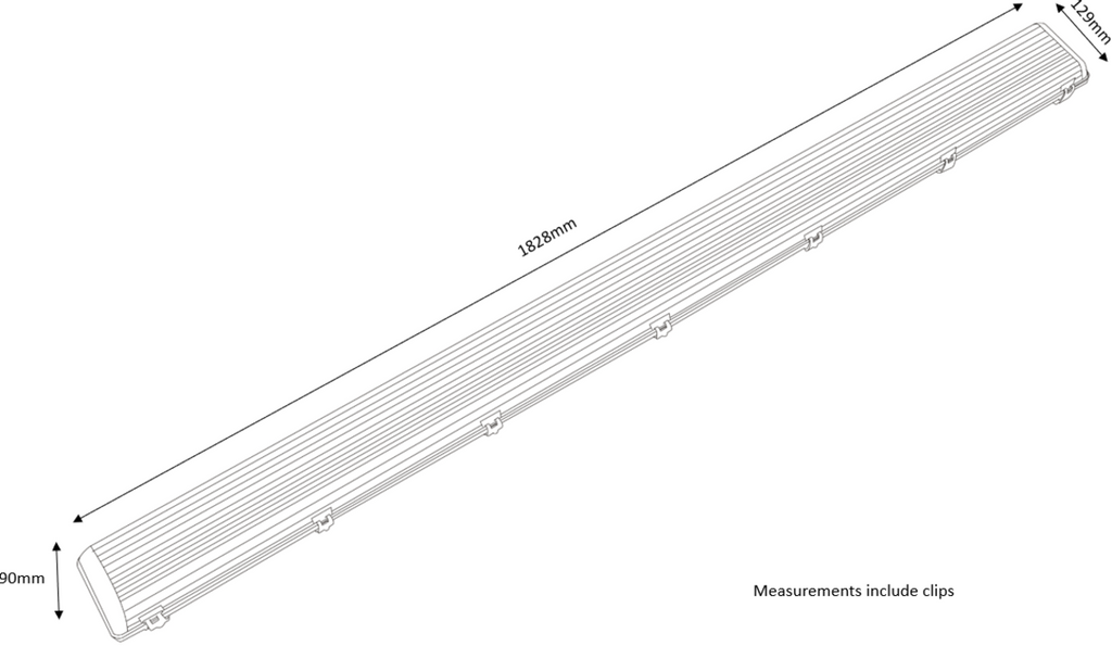 Knightsbridge: AC65270EM, High Frequency Twin Fluorescent Fitting, 230V, IP65, 2x70W, Emergency Backup, Non-Corrosive, Grey