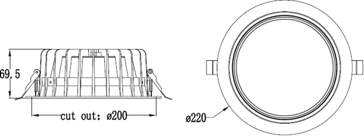 Knightsbridge: SER3040DALI, LED Recessed Downlight, Adjustable CCT, 30/35/40W, IP40, 230V, Aluminium, White Finish
