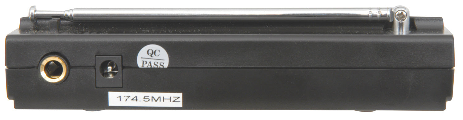 QTX: 171.801UK, Handheld VHF Wireless Microphone, 50m Range, Compact System, 9V Battery, Desktop Receiver