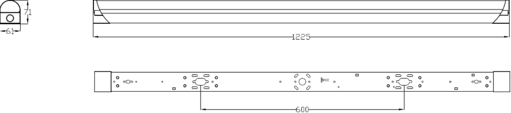 Knightsbridge: BATSCWM4, CCT Adjustable Microwave Batten, 4ft, 18/32W, IP20, 2600lm/4490lm, LED, White