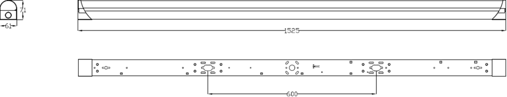 Knightsbridge: BATSCWM5, 230V 5ft CCT Adjustable LED Batten, 22/41W, Microwave Sensor, IP20, 60,000 hrs