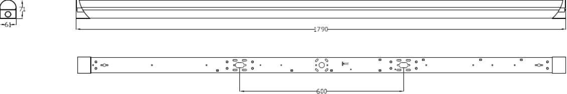 Knightsbridge: BATSCWM6, 6ft CCT Adjustable Microwave LED Batten, 27/52W, 4,170lm/7,520lm, Steel & Polycarbonate, IP20