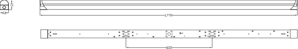 Knightsbridge: BATSCWST6, 230V LED Batten Light, CCT Adjustable, 6ft, 27/52W, 4,170lm/7,520lm, Emergency Self-Test